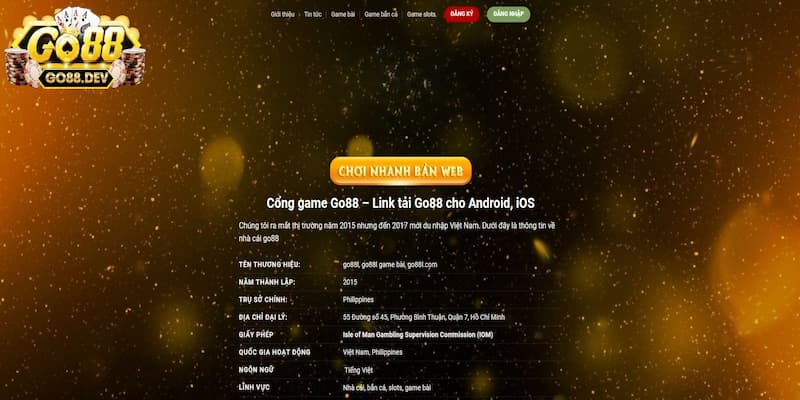 Tải Go88 - Sân Chơi Giải Trí Đỉnh Cao Với Chiến Thắng Lớn Tổng quan sân chơi tải Go88 siêu đỉnh